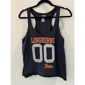 UT Texas Longhorns Sequin Tank Womens Size L Black Football College